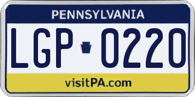 PA license plate LGP0220