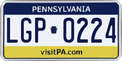 PA license plate LGP0224
