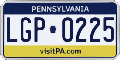 PA license plate LGP0225