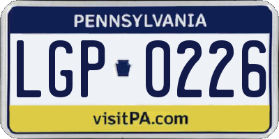 PA license plate LGP0226