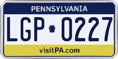 PA license plate LGP0227