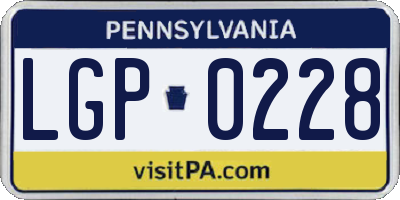 PA license plate LGP0228