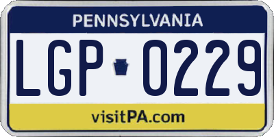 PA license plate LGP0229