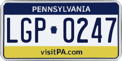PA license plate LGP0247