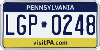 PA license plate LGP0248