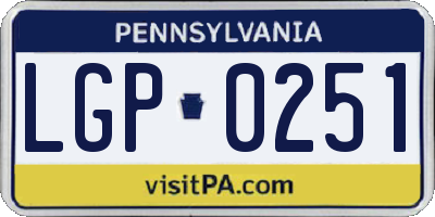 PA license plate LGP0251