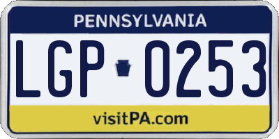 PA license plate LGP0253