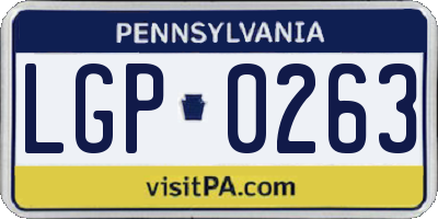 PA license plate LGP0263
