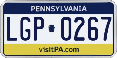 PA license plate LGP0267