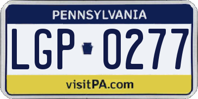 PA license plate LGP0277