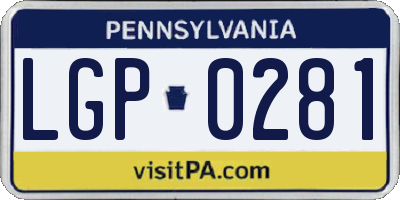 PA license plate LGP0281