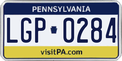 PA license plate LGP0284