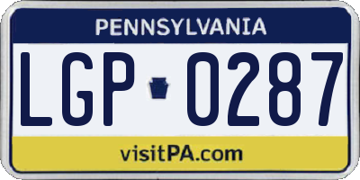 PA license plate LGP0287