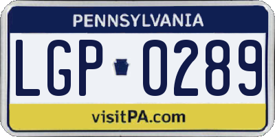 PA license plate LGP0289