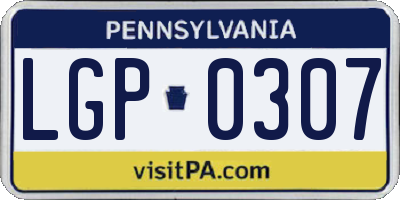 PA license plate LGP0307