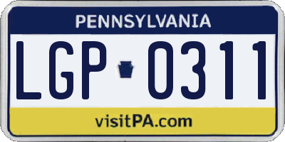 PA license plate LGP0311