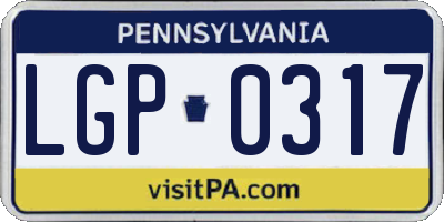 PA license plate LGP0317