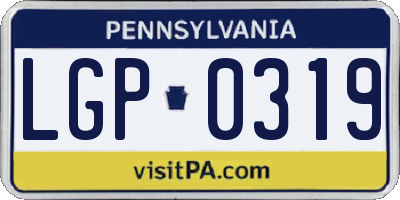 PA license plate LGP0319