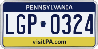 PA license plate LGP0324