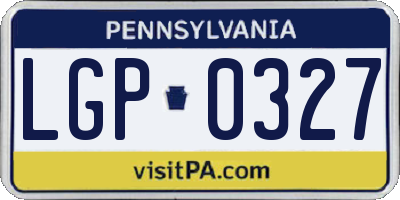 PA license plate LGP0327
