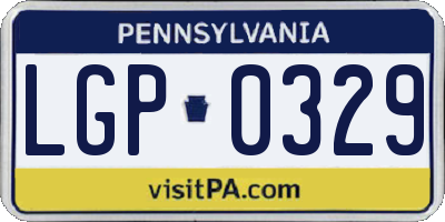 PA license plate LGP0329
