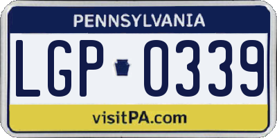 PA license plate LGP0339