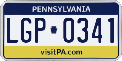 PA license plate LGP0341