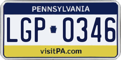 PA license plate LGP0346