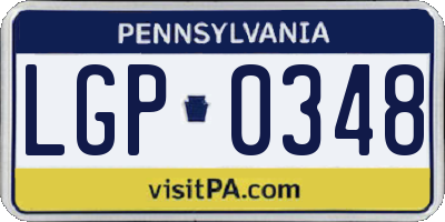 PA license plate LGP0348