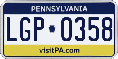 PA license plate LGP0358