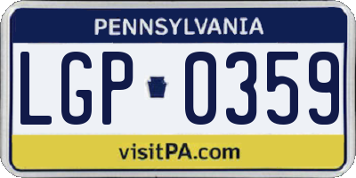 PA license plate LGP0359