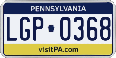 PA license plate LGP0368