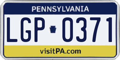 PA license plate LGP0371