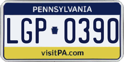 PA license plate LGP0390