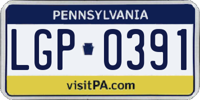 PA license plate LGP0391