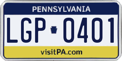 PA license plate LGP0401