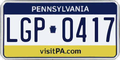 PA license plate LGP0417