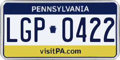 PA license plate LGP0422