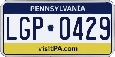 PA license plate LGP0429