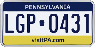 PA license plate LGP0431