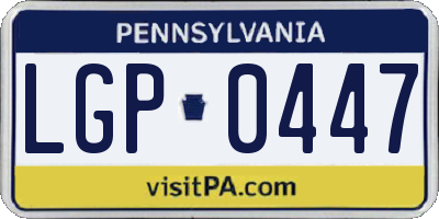 PA license plate LGP0447