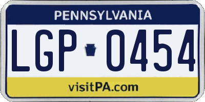 PA license plate LGP0454