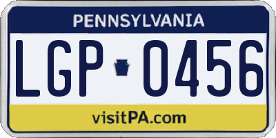 PA license plate LGP0456