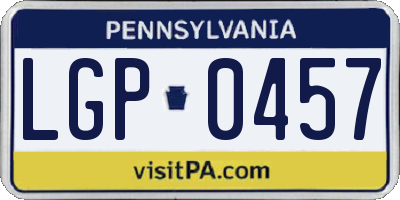 PA license plate LGP0457