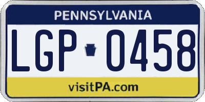 PA license plate LGP0458