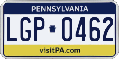 PA license plate LGP0462