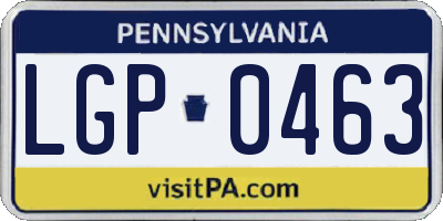 PA license plate LGP0463