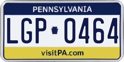 PA license plate LGP0464