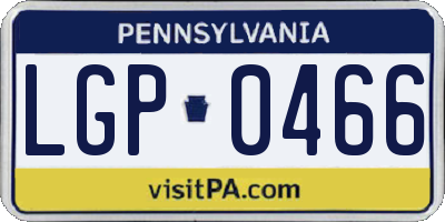 PA license plate LGP0466