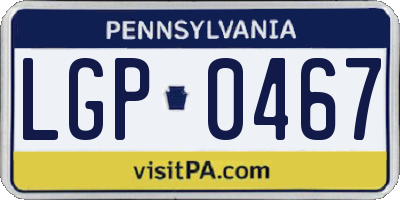 PA license plate LGP0467